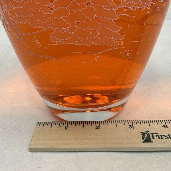 Vintage Luminarc 1998 Avon Happy Holidays Glass Vase 8.5" Winter Scene France - Picture 15 of 15